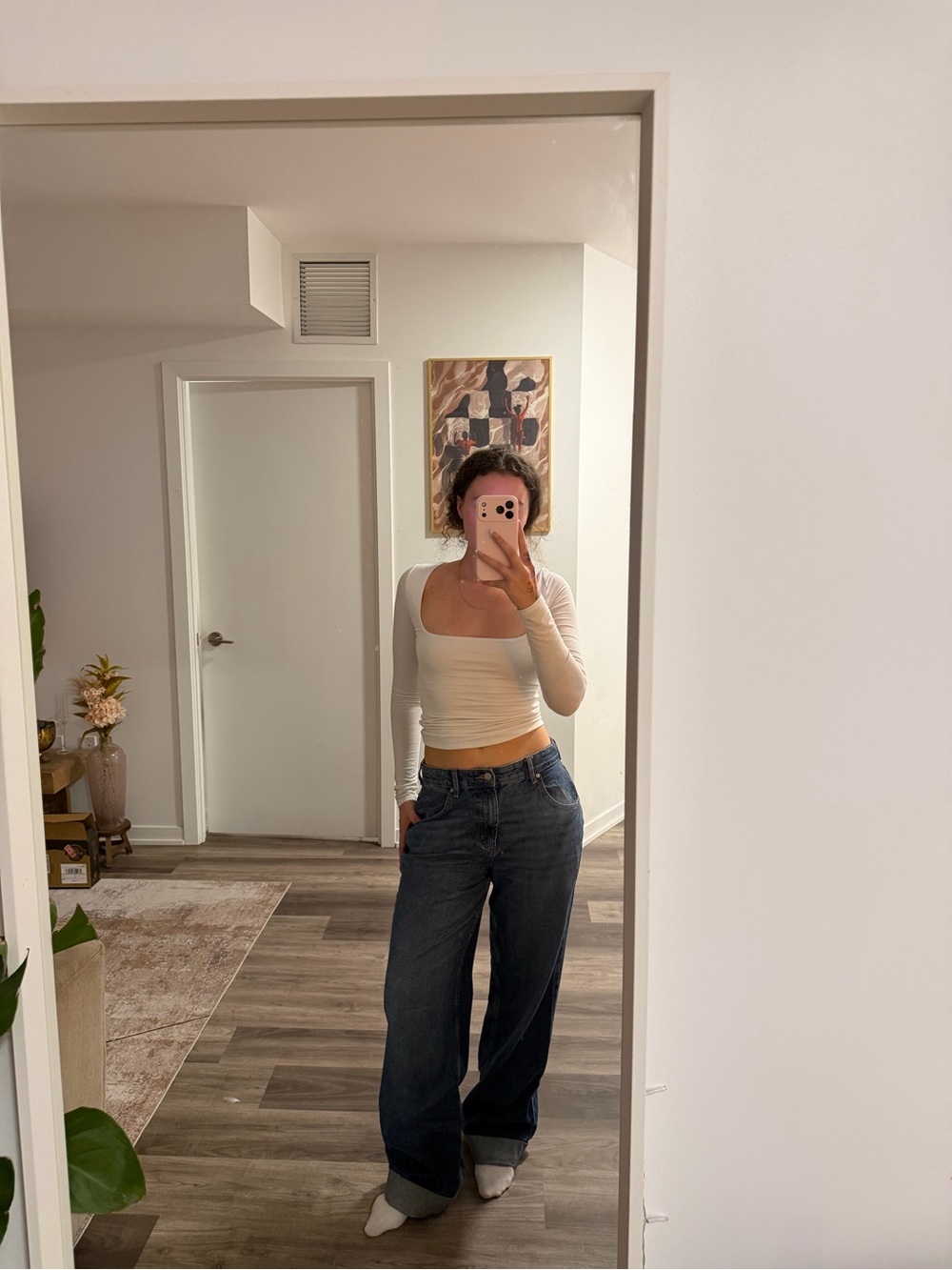 ASOS Dark Blue Wide-Leg Jeans
